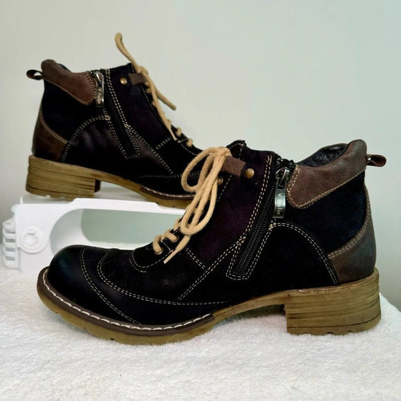 V-ITALIA 1162 GIOVANNE WOMEN’S BLACK/BROWN‎ EUR size 39 BOOTS - Picture 6 of 7